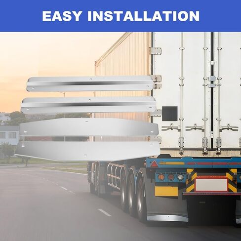 Yuleimy 24" Stainless Steel Mud Flap Weights (4-Piece Set), Heavy Duty 24"x4" Anti-Sail Bottom Plates with Hardware for Semi Trucks & Long Haul Trailers (Rubber Flaps NOT Included) in Saudi Arabia