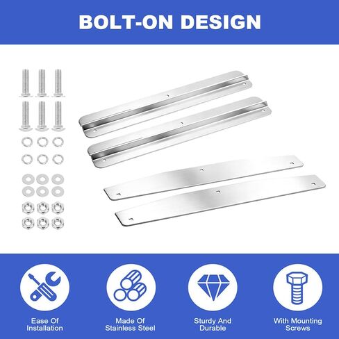 Yuleimy 24" Stainless Steel Mud Flap Weights (4-Piece Set), Heavy Duty 24"x4" Anti-Sail Bottom Plates with Hardware for Semi Trucks & Long Haul Trailers (Rubber Flaps NOT Included) in Saudi Arabia