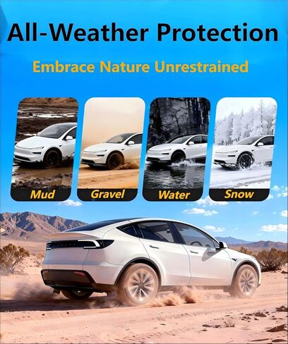 Mud Flaps for Tesla Model Y Juniper 2025 2026, Custom Fit No-Drill Front & Rear Splash Guards, All-Weather Thicker Black 4-Piece Set, Protect Paint & Stay Clean (IB-TS-001, Normal) in Saudi Arabia