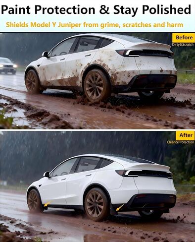 Mud Flaps for Tesla Model Y Juniper 2025 2026, Custom Fit No-Drill Front & Rear Splash Guards, All-Weather Thicker Black 4-Piece Set, Protect Paint & Stay Clean (IB-TS-001, Normal) in Saudi Arabia