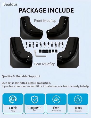 Mud Flaps for Tesla Model Y Juniper 2025 2026, Custom Fit No-Drill Front & Rear Splash Guards, All-Weather Thicker Black 4-Piece Set, Protect Paint & Stay Clean (IB-TS-001, Normal) in Saudi Arabia