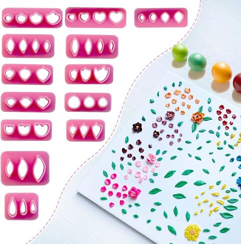 Viredelo Polymer Clay Cutters for Earrings Making - 13 Shapes for Earrings and Jewelry Making,Clay Cutters for Polymer Clay Jewelry,C-6 in Saudi Arabia
