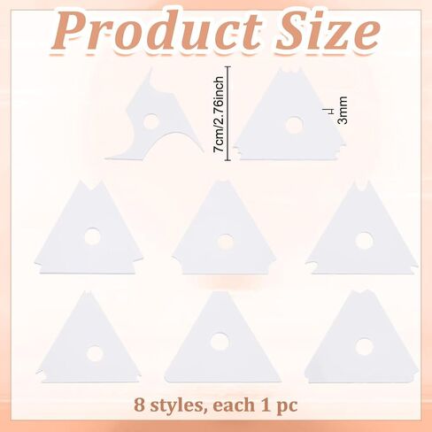 INFUNLY 8PCS Acrylic Foot Pottery Ribs Tools 3 Inch Clear Pottery Foot Shaper Trimming Tool Triangle Clay Sculpting Utensil Muti Angles Shapes Forming Tool for Carving Clay for DIY Ceramics in Kuwait