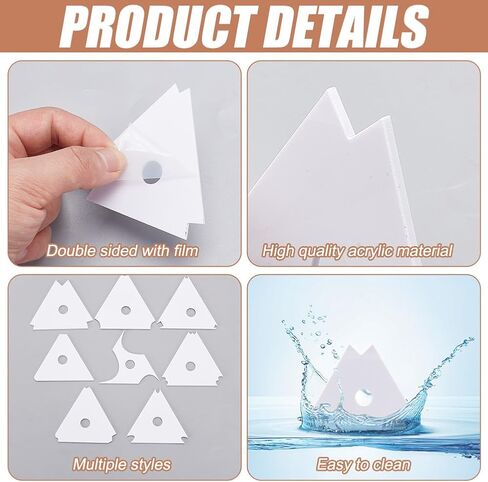 INFUNLY 8PCS Acrylic Foot Pottery Ribs Tools 3 Inch Clear Pottery Foot Shaper Trimming Tool Triangle Clay Sculpting Utensil Muti Angles Shapes Forming Tool for Carving Clay for DIY Ceramics in Kuwait