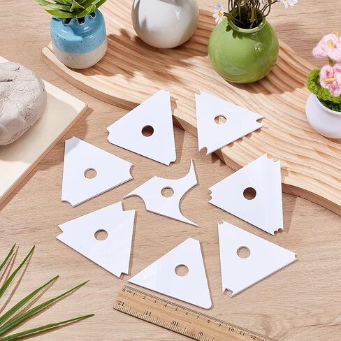 INFUNLY 8PCS Acrylic Foot Pottery Ribs Tools 3 Inch Clear Pottery Foot Shaper Trimming Tool Triangle Clay Sculpting Utensil Muti Angles Shapes Forming Tool for Carving Clay for DIY Ceramics in Kuwait