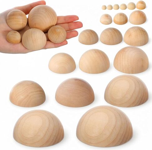 Oqqlin 20 Pcs 20 Sizes Half Round Pottery Tools Set, Wooden Ceramic Top Forms Mini Pottery Plate Press Tool Clay Tools for DIY Crafts, Gifts (Diameter 1-10 cm) in Saudi Arabia