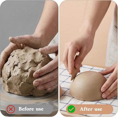 Oqqlin 20 Pcs 20 Sizes Half Round Pottery Tools Set, Wooden Ceramic Top Forms Mini Pottery Plate Press Tool Clay Tools for DIY Crafts, Gifts (Diameter 1-10 cm) in Saudi Arabia