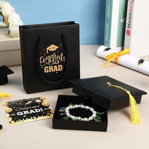 MOUNTCLIM 2026 Graduation Gift Card Box Set,Black Graduation Cap Gift Box Decorative Box with Card,Bag and Gold Tassel for Jewelry, Money, Candy, Graduation Party Favor in Saudi Arabia