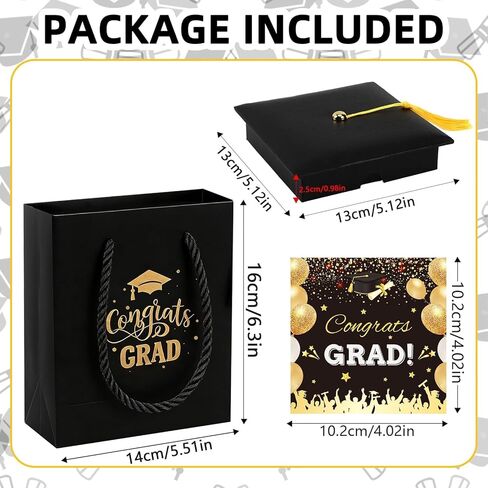 MOUNTCLIM 2026 Graduation Gift Card Box Set,Black Graduation Cap Gift Box Decorative Box with Card,Bag and Gold Tassel for Jewelry, Money, Candy, Graduation Party Favor in Saudi Arabia