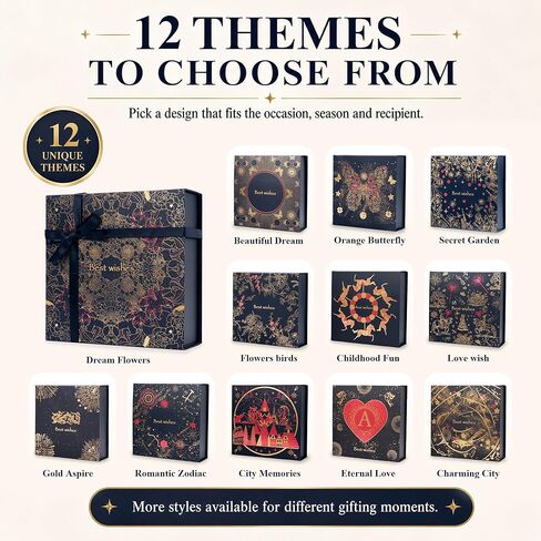 صندوق هدايا كبير مقاس 12x12x4 بوصة من Amalee، صندوق هدايا بإغلاق مغناطيسي أزرق، إعداد خالٍ من الغراء، مكتمل بشريط، وبطاقة تهنئة وورقة حشو لحفلات الزفاف، وأعياد الميلاد، وتغليف هدايا عيد الميلاد in Kuwait