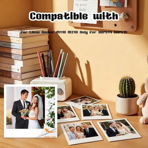 Compatible with Liene Amber M110 & M210 3x3″ Sticker Photo Paper 40 Sheets, Sticker Paper Adhesive,Instant Photo Paper Only for DHP514/DHP515 Photo Printer for Scrapbook(Only Paper) in Saudi Arabia