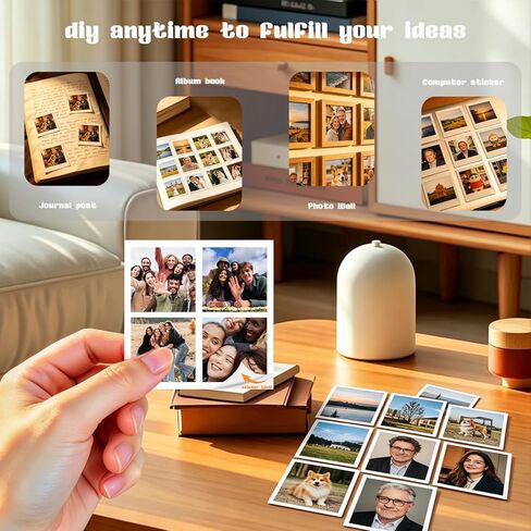 Compatible with Liene Amber M110 & M210 3x3″ Sticker Photo Paper 40 Sheets, Sticker Paper Adhesive,Instant Photo Paper Only for DHP514/DHP515 Photo Printer for Scrapbook(Only Paper) in Saudi Arabia