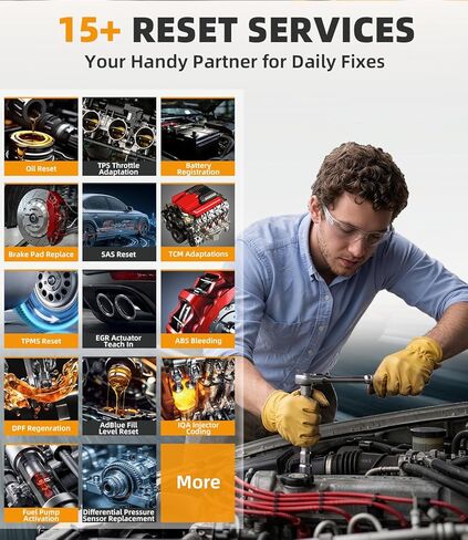 OBD2 Scanner for Mercedes Benz, OM807 Full System Diagnostic Tool with Resets (Oil/ETC/EPB/ABS/SAS/BAT Register...), Full OBDII Functions Read&Erase Fault Codes, Free Software Update in Saudi Arabia