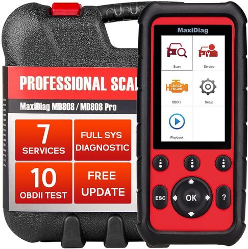 Autel MaxiDiag MD808 Pro Obd2 Scanner، جميع أدوات تشخيص النظام، تمت ترقيتها من MD806/MD802، 7 خدمات خاصة: إعادة ضبط الزيت، EPB، SAS، BMS والمزيد، تحديث مجاني مدى الحياة، متعدد اللغات in Kuwait