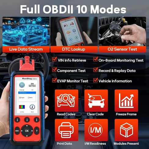 Autel MaxiDiag MD808 Pro Obd2 Scanner، جميع أدوات تشخيص النظام، تمت ترقيتها من MD806/MD802، 7 خدمات خاصة: إعادة ضبط الزيت، EPB، SAS، BMS والمزيد، تحديث مجاني مدى الحياة، متعدد اللغات in Kuwait