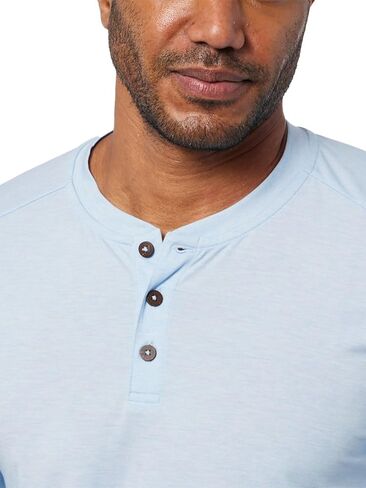 Fair Harbour The Seabreeze Henley – – قميص هينلي الكلاسيكي طويل الأكمام للرجال – – ناعم وخفيف الوزن بشكل لا يصدق، عامل حماية من الأشعة فوق البنفسجية 50 in Kuwait