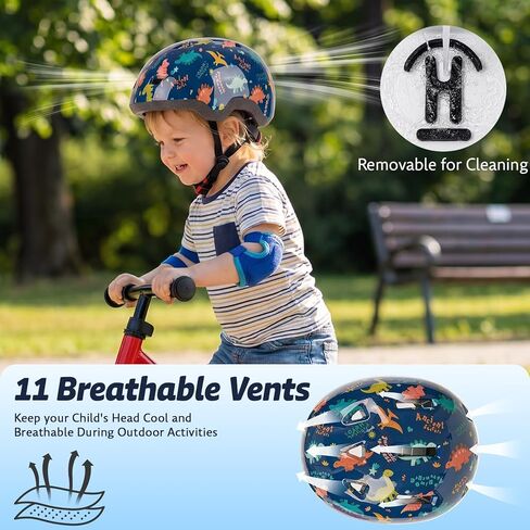 Toddler Helmet with Knee Pads and Elbow Pads Set for Kids Age 1-3, Adjustable Infant Baby Bike Helmet for Girls Boys for Balance Bike, Scooter, Bicycle in Saudi Arabia