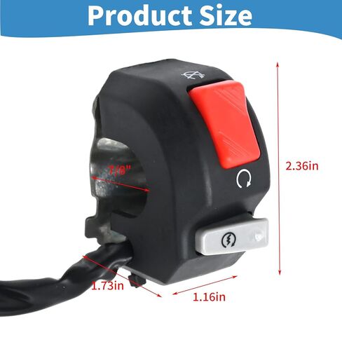 Saihisday 12V Motorcycle Handlebar Switch, 7/8″ Handle Bar On Off Push Button Switch, 22mm Handlebar Mount Headlight Fog Light Fit for Motorcycles, Electric Bike, ATVs, Scooters, Snowmobiles(Right) in Saudi Arabia