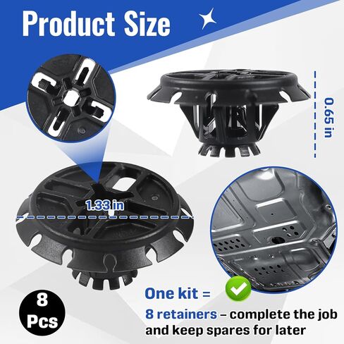 8 Pcs Body Deflector Retainers – Heat Shield Clips – Replacement Part W790373S900 – Anti-Rattle, Airflow Protection, Barbed Push-Type Grip in Saudi Arabia