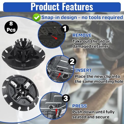 8 Pcs Body Deflector Retainers – Heat Shield Clips – Replacement Part W790373S900 – Anti-Rattle, Airflow Protection, Barbed Push-Type Grip in Saudi Arabia