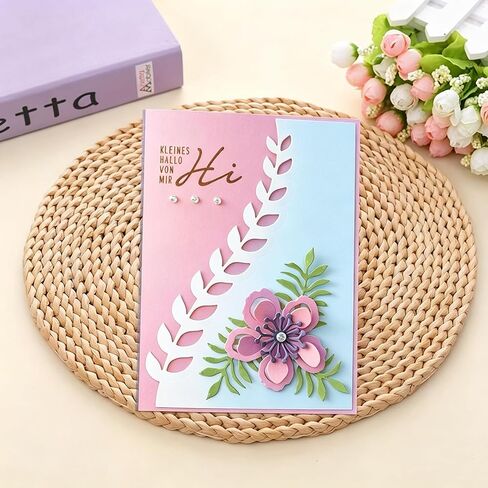 قالب قطع زهور لابو لسكرابوكينغ - قالب قطع معدني متين لبطاقة ورق تزيين ألبوم الصور DIY، إطار خلفيات ثلاثية الأبعاد (إكليل الفراشة 3.6 × 3.5 بوصة) in Kuwait