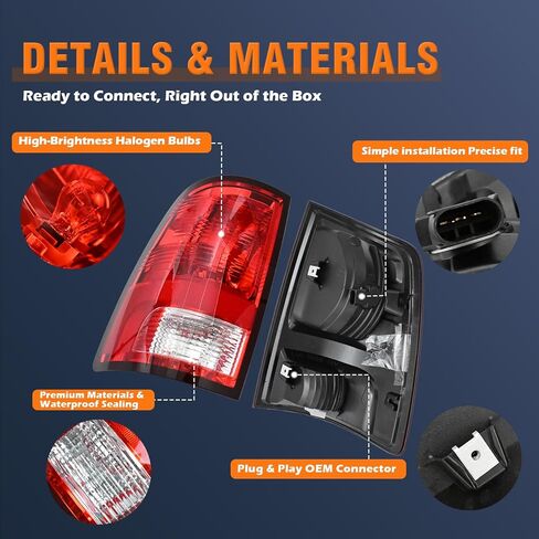 Left Driver Side Tail Light Assembly Compatible With 2009-2018 Dodge Ram 1500 2500 3500 and 2019–2024 Ram 1500 Classic Rear Lamp with Bulbs Replace OE# CH2818124 55277415AB 55277415AC in Saudi Arabia
