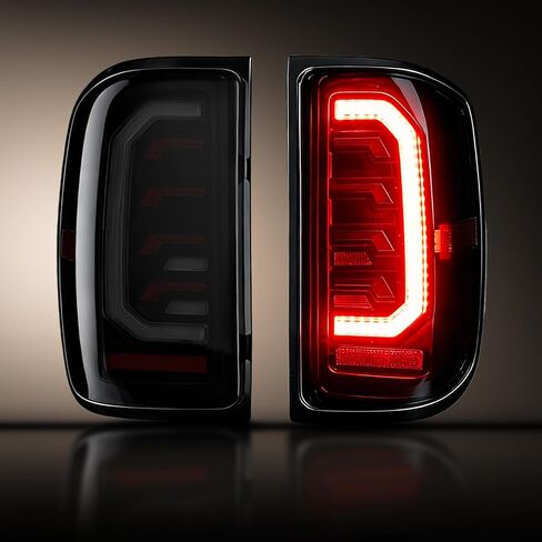 Animated Starting Sequence LED Tail Light Assembly, Compatible for 2014-2018 Chevy Silverado 1500 2500HD 3500HD, 2016-2018 GMC Sierra 3500HD, Taillight Brake Lamp (Full Housing with Integrated Bulbs) in Saudi Arabia