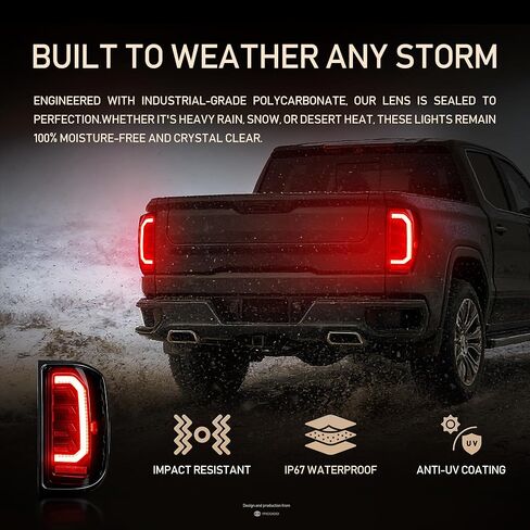 Animated Starting Sequence LED Tail Light Assembly, Compatible for 2014-2018 Chevy Silverado 1500 2500HD 3500HD, 2016-2018 GMC Sierra 3500HD, Taillight Brake Lamp (Full Housing with Integrated Bulbs) in Saudi Arabia