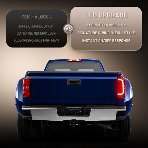 Animated Starting Sequence LED Tail Light Assembly, Compatible for 2014-2018 Chevy Silverado 1500 2500HD 3500HD, 2016-2018 GMC Sierra 3500HD, Taillight Brake Lamp (Full Housing with Integrated Bulbs) in Saudi Arabia