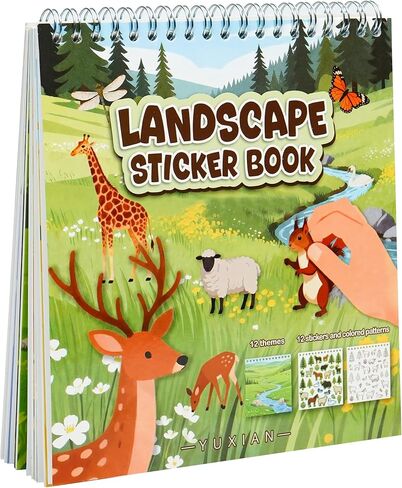 Animal Sticker Book for Toddlers 2-4 Years Sticker Activity Book for Kids with 12 Scenes & 12 Coloring Pages Toddler Travel Essential Quiet Time Activities in Saudi Arabia