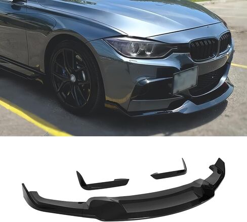 5PCS MAD Style Front Bumper Lip Fog Light Trim Eyebrow for BMW F30 F31 3 Series M Sport 2012-2018 Add on Spoiler ABS Plastic (Glossy Black) in Saudi Arabia