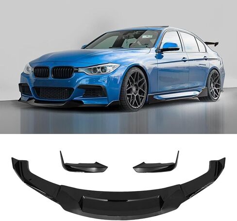 5PCS MAD Style Front Bumper Lip Fog Light Trim Eyebrow for BMW F30 F31 3 Series M Sport 2012-2018 Add on Spoiler ABS Plastic (Glossy Black) in Saudi Arabia