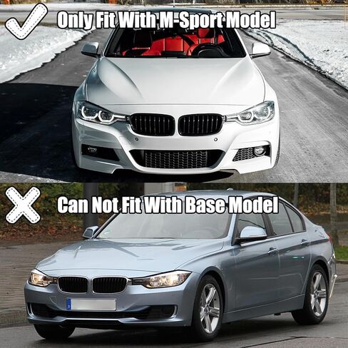 5 قطع MAD Style ممتص الصدمات الأمامي للشفاه الضباب الخفيف لسيارات BMW F30 F31 3 Series M Sport 2012-2018 إضافة إلى سبويلر ABS بلاستيك (أسود لامع) in Kuwait