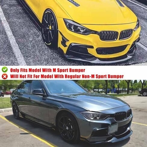 5 قطع MAD Style ممتص الصدمات الأمامي للشفاه الضباب الخفيف لسيارات BMW F30 F31 3 Series M Sport 2012-2018 إضافة إلى سبويلر ABS بلاستيك (أسود لامع) in Kuwait