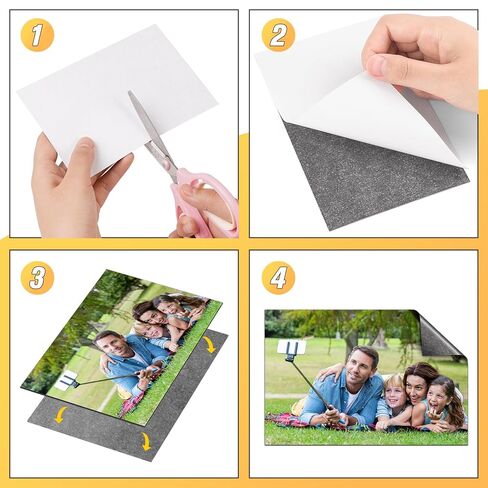Grtard 8" x 10" Magnetic Sheets with Adhesive Backing, 6 Pack Flexible Magnet Sheets with Adhesive for Stickers, Strong Cuttable Magnetic Sheet for Crafts, Photos, DIY in Saudi Arabia
