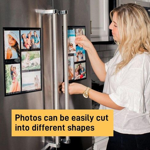Grtard 8" x 10" Magnetic Sheets with Adhesive Backing, 6 Pack Flexible Magnet Sheets with Adhesive for Stickers, Strong Cuttable Magnetic Sheet for Crafts, Photos, DIY in Saudi Arabia