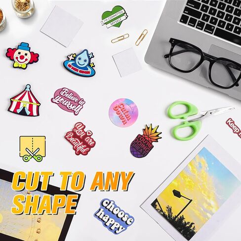 Grtard 8" x 10" Magnetic Sheets with Adhesive Backing, 6 Pack Flexible Magnet Sheets with Adhesive for Stickers, Strong Cuttable Magnetic Sheet for Crafts, Photos, DIY in Saudi Arabia