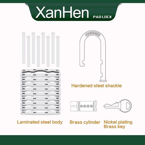 Locks Laminated Steel Keyed Padlocks Keyed Alike Locks Bulk, Normal Shackle Padlocks, Pack of 6 for Hasp Latch, Sheds, Fences, Storage Locker, School, Gym… in Saudi Arabia