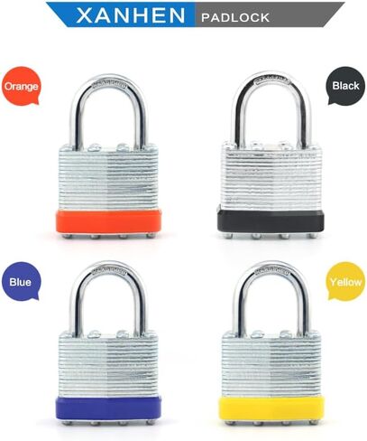 Locks Laminated Steel Keyed Padlocks Keyed Alike Locks Bulk, Normal Shackle Padlocks, Pack of 6 for Hasp Latch, Sheds, Fences, Storage Locker, School, Gym… in Saudi Arabia
