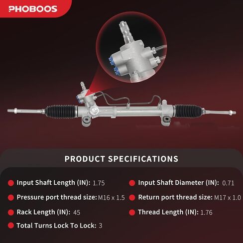 مجموعة رف وترس التوجيه الهيدروليكي من PHOBOOS متوافقة مع Toyota RAV4 2004-2005 L4 2.4L، وحدة جديدة، مقاومة التسرب، ملاءمة مباشرة، المرجع. 26-2616, 262616 in Kuwait