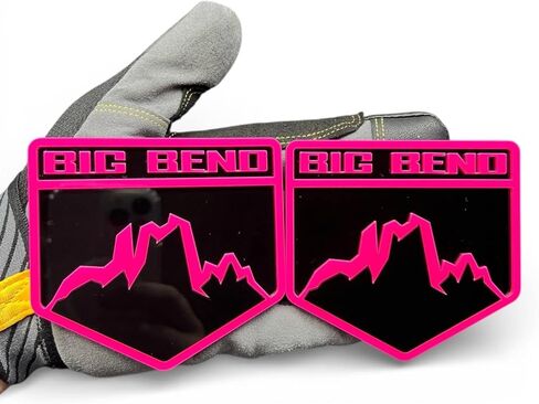 2X Big Bend Custom Emblem Badge Logo for Ford Bronco Glossy Black/HOT Pink Sport Offroad 4x4 SUV Truck Car-Safe Adhesive Easy Install in Kuwait