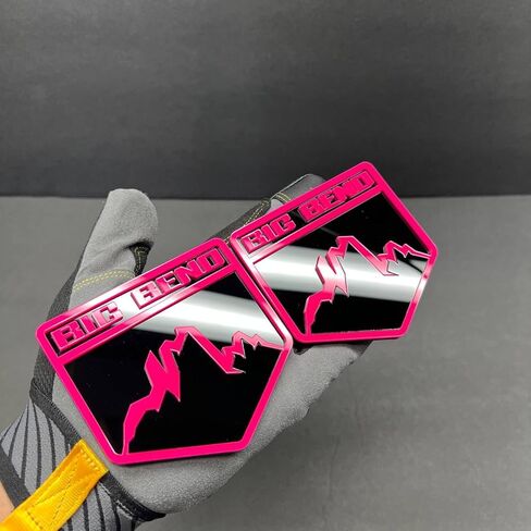 2X Big Bend Custom Emblem Badge Logo for Ford Bronco Glossy Black/HOT Pink Sport Offroad 4x4 SUV Truck Car-Safe Adhesive Easy Install in Kuwait