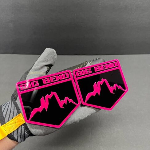 2X Big Bend Custom Emblem Badge Logo for Ford Bronco Glossy Black/HOT Pink Sport Offroad 4x4 SUV Truck Car-Safe Adhesive Easy Install in Kuwait