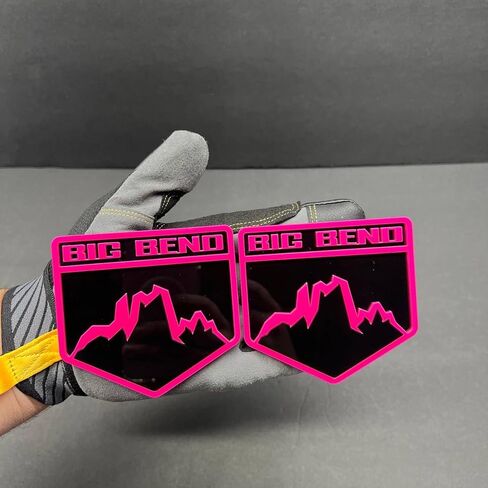 2X Big Bend Custom Emblem Badge Logo for Ford Bronco Glossy Black/HOT Pink Sport Offroad 4x4 SUV Truck Car-Safe Adhesive Easy Install in Kuwait