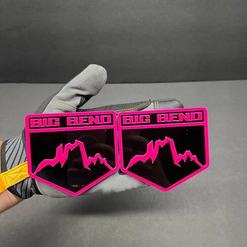 2X Big Bend Custom Emblem Badge Logo for Ford Bronco Glossy Black/HOT Pink Sport Offroad 4x4 SUV Truck Car-Safe Adhesive Easy Install in Kuwait