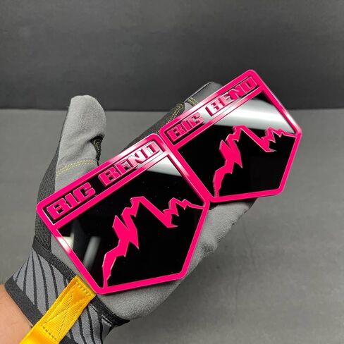 2X Big Bend Custom Emblem Badge Logo for Ford Bronco Glossy Black/HOT Pink Sport Offroad 4x4 SUV Truck Car-Safe Adhesive Easy Install in Kuwait