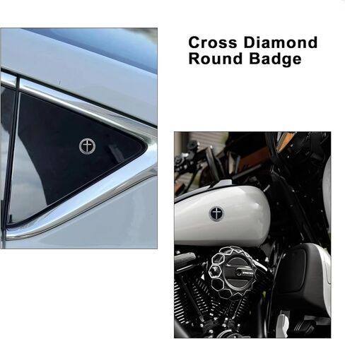 Metal Christian Cross Sticker 3D Round Badge with Rhinestones for Car, Auto Vehicle Jesus Emblem Decal for Car Body, Truck, Window, Door in Saudi Arabia