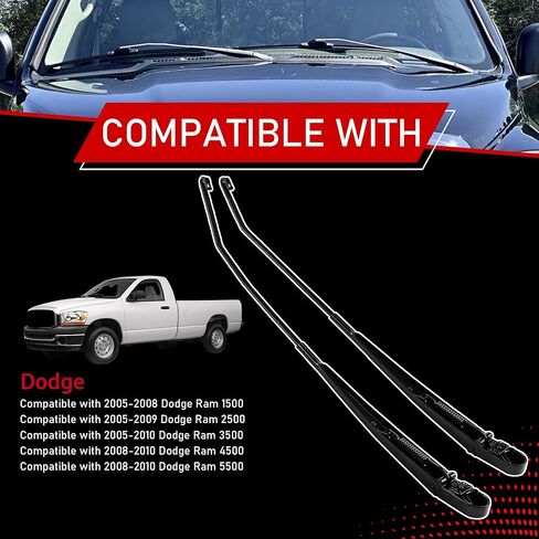 1 Pair Front Windshield Wiper Arm Compatible with 2005-2008 Dodge Ram 1500 2005-2009 Ram 2500 2005-2010 Ram 3500 2008-2010 Ram 4500 5500 Replaces 42896 55077132AC 42897 55077133AC in Kuwait