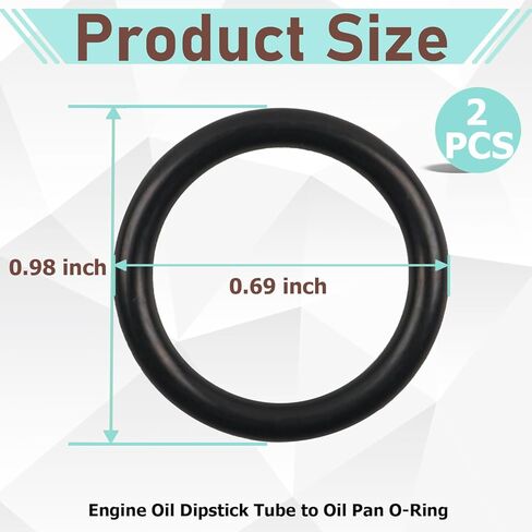 2 pcs Engine Oil Pan Dip stick Dipstick Tube Seal O-Ring, Engine Oil Dipstick Tube to Oil Pan (19.5 X 3 mm),compatible with E36-Convertible-323i-(1997 to 1999)E46-Convertible-323Ci-(2000 to 2000)etc. in Saudi Arabia
