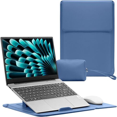 13-13.3-14 Inch Laptop Sleeve Case with Stand Feature Cover PU Leather Slim Bag for MacBook Pro 14" M5/M4/M3/M2/M1 & Pro/Max, MacBook Pro 13" M2/M1, MacBook Air 13" M5/M4/M3/M2/M1 (Blue) in Saudi Arabia